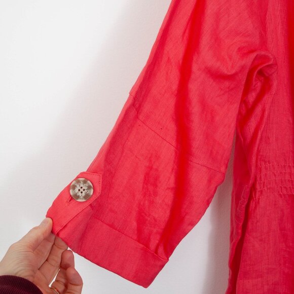 NWT Dress Barn Womens Button Down Linen Shirt‎ Size 22/24 3X Roll Tab Sleeves - Picture 3 of 8